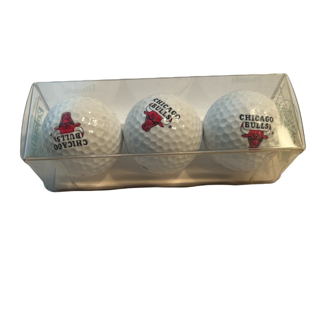 Vintage 1991 Chicago Bulls Spalding Golf Balls 3 Pack Sleeve NBA Memorabilia